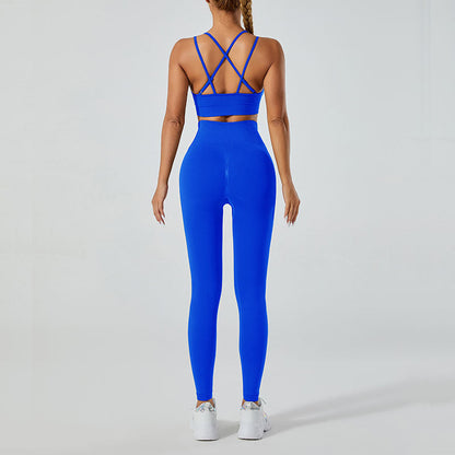 High-Waisted Leggings and Vest Gym Set