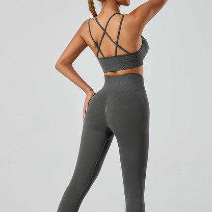 High-Waisted Leggings and Vest Gym Set