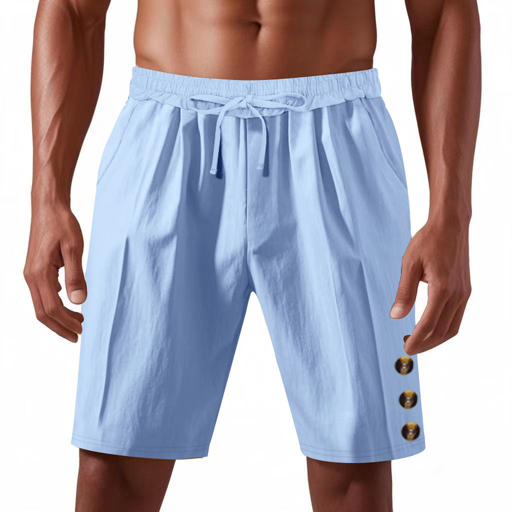 Men's Summer Loose Linen Beach Shorts