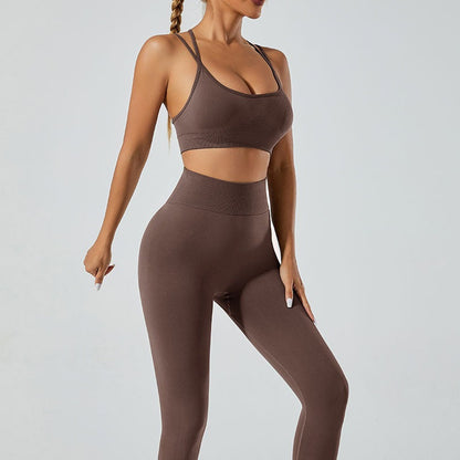 High-Waisted Leggings and Vest Gym Set
