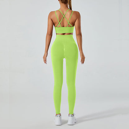 High-Waisted Leggings and Vest Gym Set