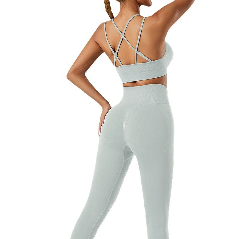 High-Waisted Leggings and Vest Gym Set