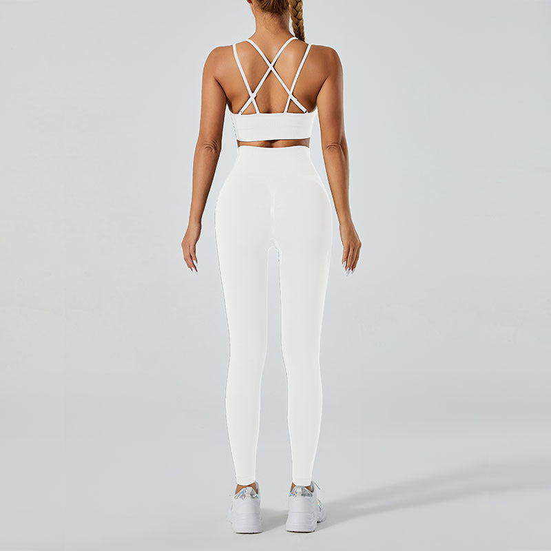 High-Waisted Leggings and Vest Gym Set