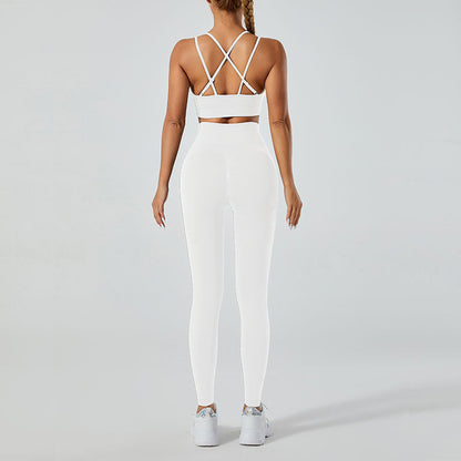 High-Waisted Leggings and Vest Gym Set