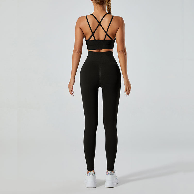 High-Waisted Leggings and Vest Gym Set