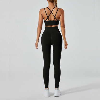 High-Waisted Leggings and Vest Gym Set