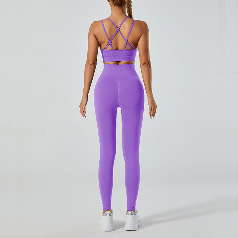 High-Waisted Leggings and Vest Gym Set