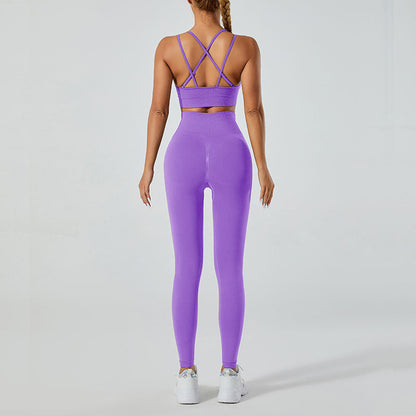 High-Waisted Leggings and Vest Gym Set