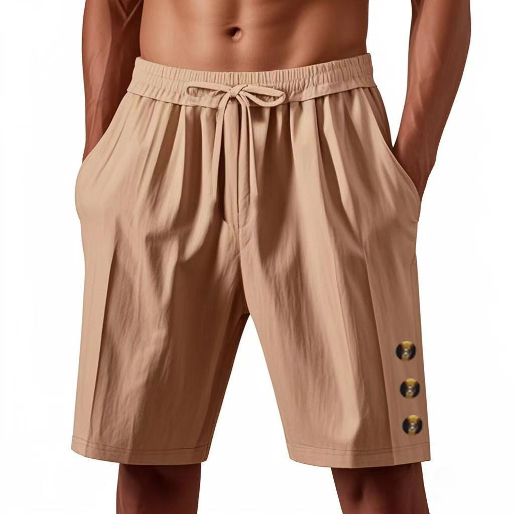 Men's Summer Loose Linen Beach Shorts