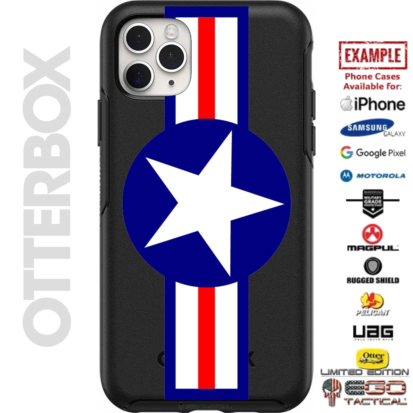 United States Air Force Roundel Custom Printed Case Design for Apple, Samsung, Google & Motorola Phone Models