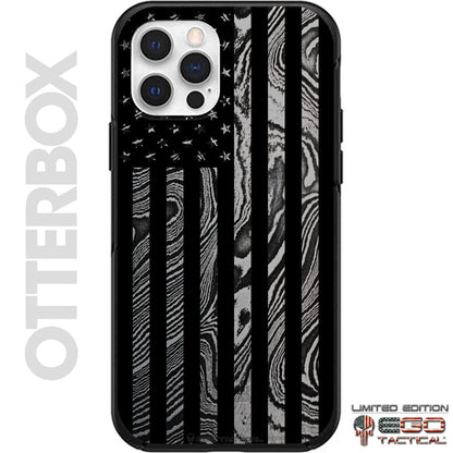 Damascus Steel under US Flag Subdued Design Custom Printed Case Design for Apple, Samsung, Google & Motorola Phone Models