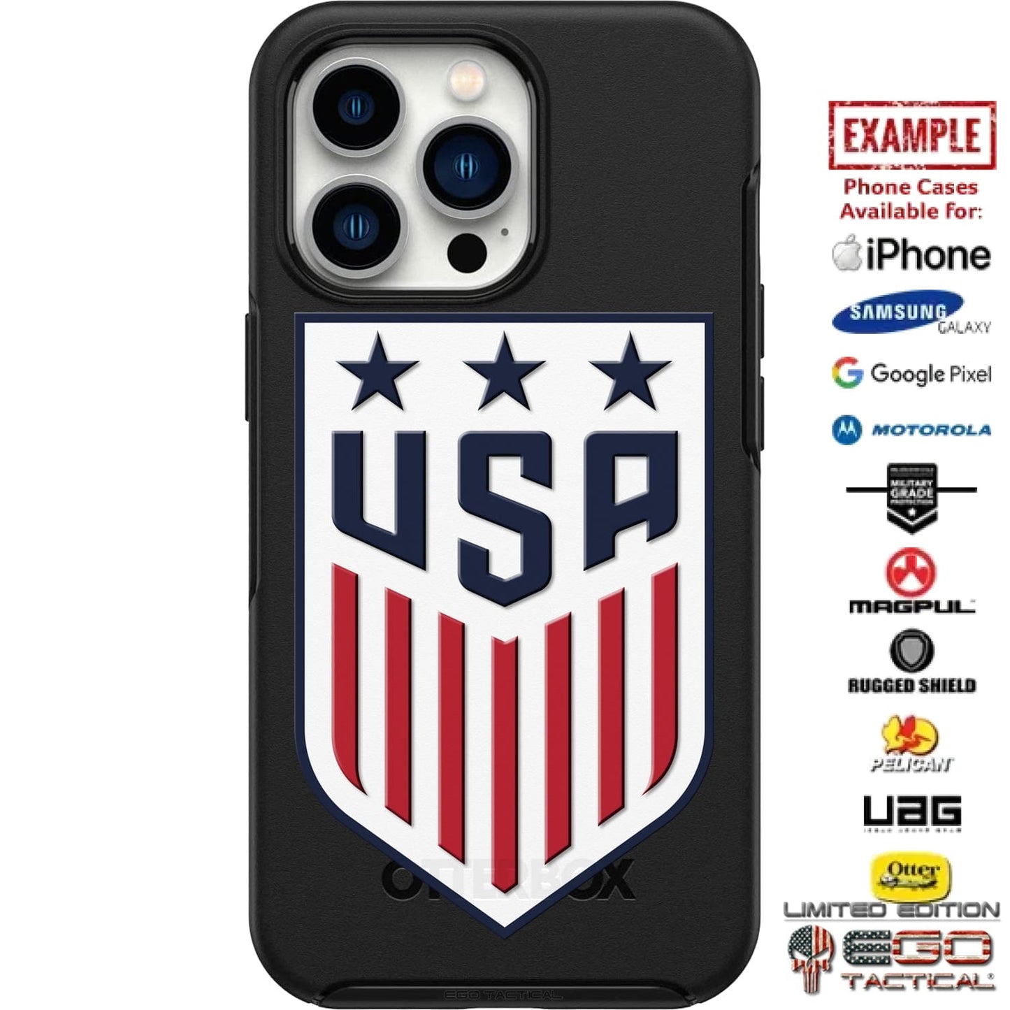 USA Shield Custom Printed Case Design for Apple, Samsung, Google & Motorola Phone Models