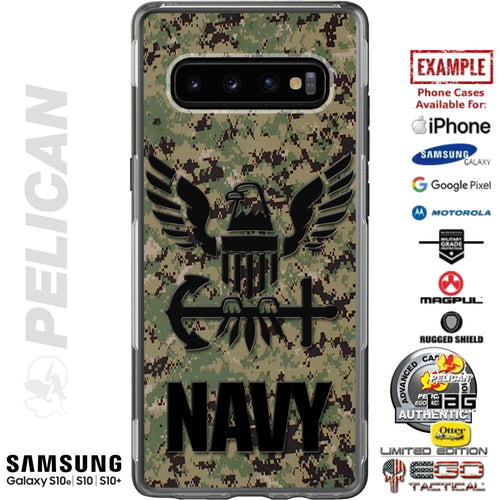 UCP/NWU Type 3 Digital Camo US Navy Logo Custom Printed Case Design for Apple, Samsung, Google & Motorola Phone Models