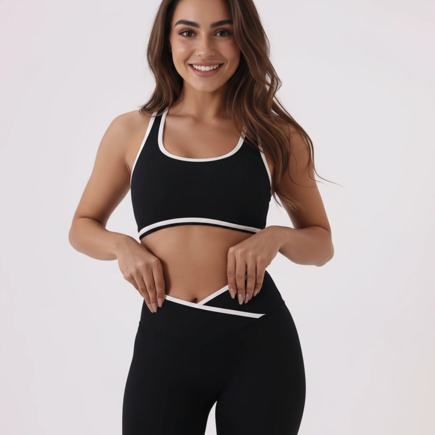 PHIA Aura Contrast V-Waist Flare Leggings