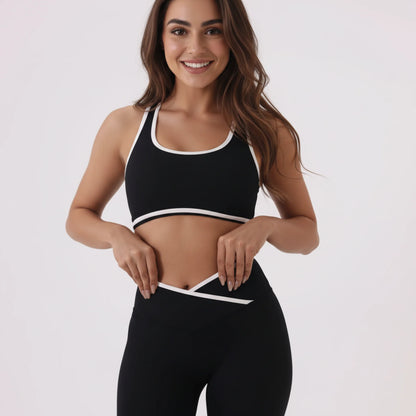 PHIA Aura Contrast V-Waist Flare Leggings