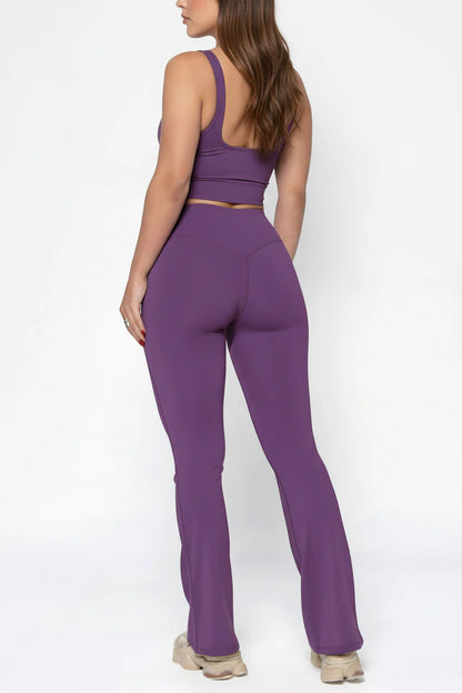PHIA Aura Contrast V-Waist Flare Leggings
