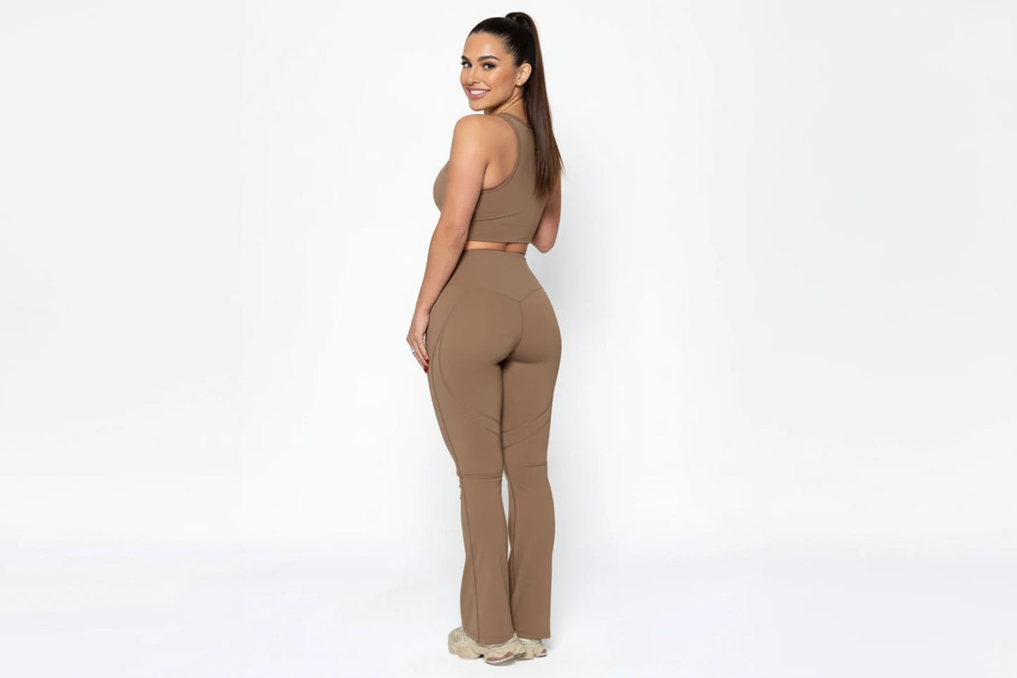 PHIA Aura Contrast V-Waist Flare Leggings