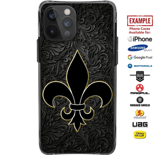 Fleur De Lis with Aesthetic Background Custom Printed Case Design for Apple, Samsung, Google & Motorola Phone Models