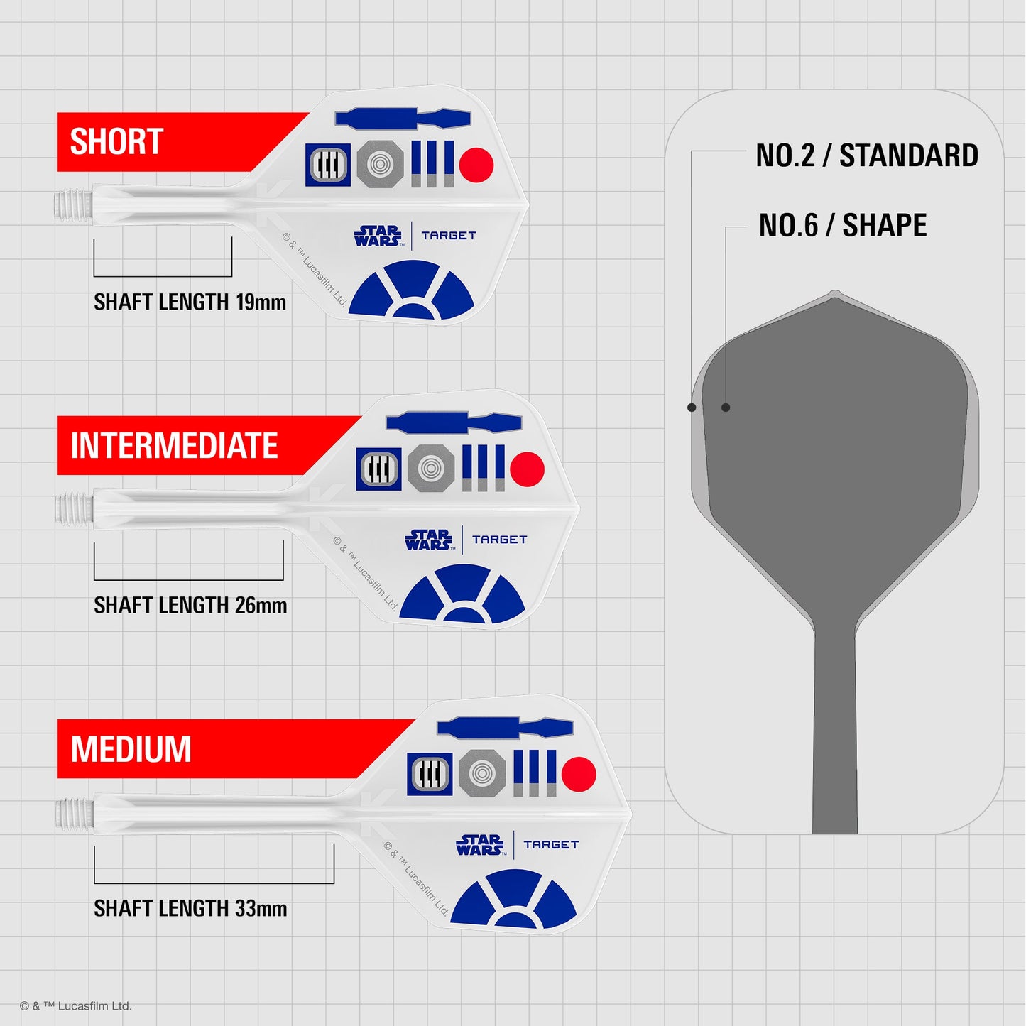 TARGET x STAR WARS - K-FLEX NO6 Shape - R2D2 - All-In-One Moulded Flights