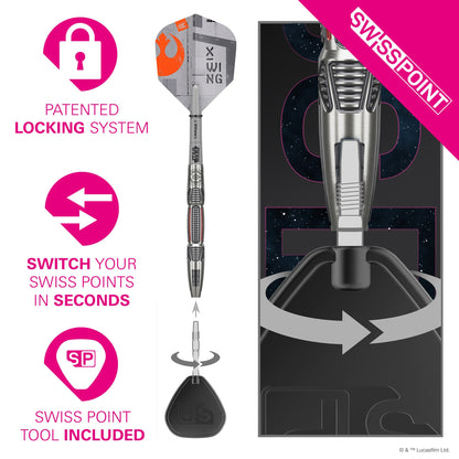 TARGET x STAR WARS - 26g - X WING - Steel Tip Swiss Point - 90% Tungsten Darts