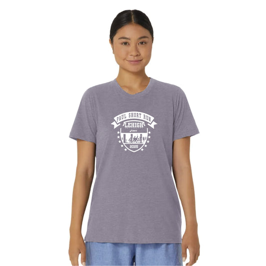 2025 Lehigh University Paul Short Run - ASICS Women's PR Poly Cotton Tee Lavender Grey Heather (2012D014) (PS-01)