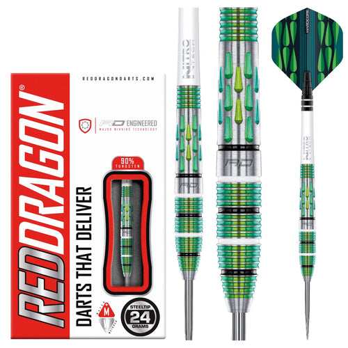 RED DRAGON - Artura Screamin' Green Darts - 90% Tungsten - 24g