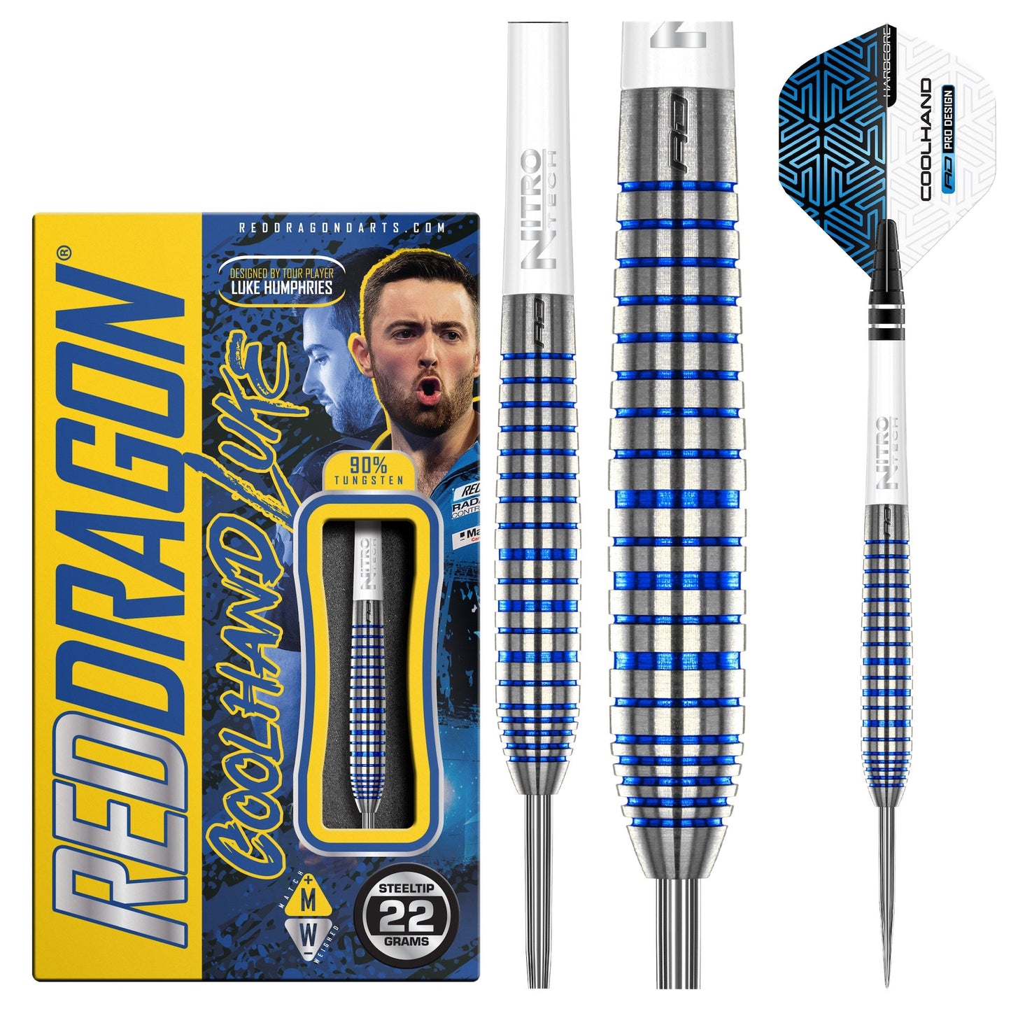 RED DRAGON - Luke Humphries TX3 Cool Blue SE Darts - 90% Tungsten - 22g