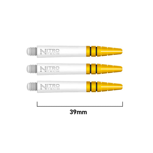 RED DRAGON - Nitrotech GOLD Composite Dart Shafts - 39mm INTER - WHITE