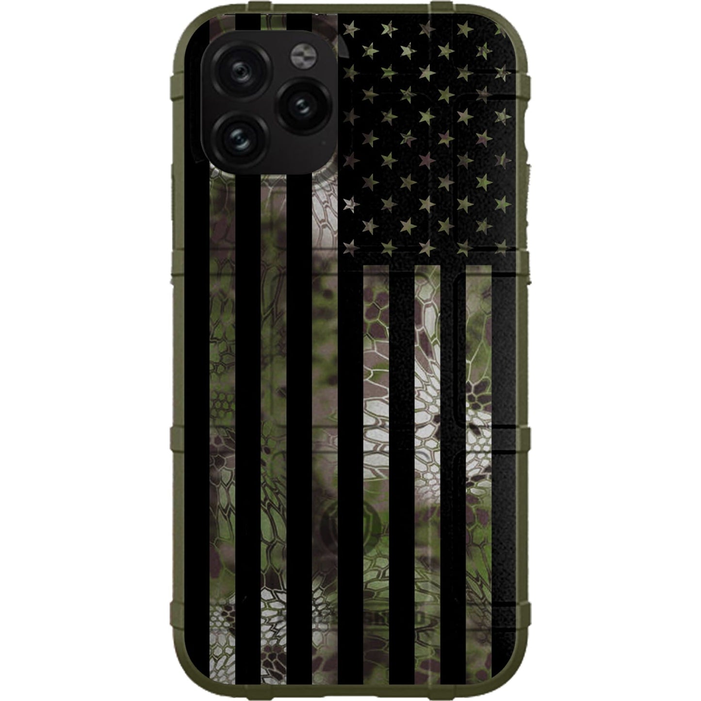 US Flag Subdued over Kryptek Camouflage Custom Printed Case Design for Apple, Samsung, Google & Motorola Phone Models (Choose Your Color Camo)