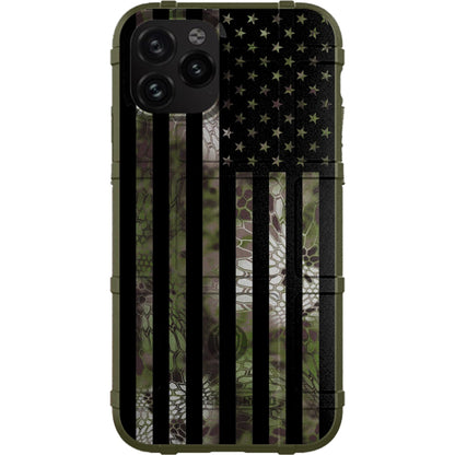 US Flag Subdued over Kryptek Camouflage Custom Printed Case Design for Apple, Samsung, Google & Motorola Phone Models (Choose Your Color Camo)