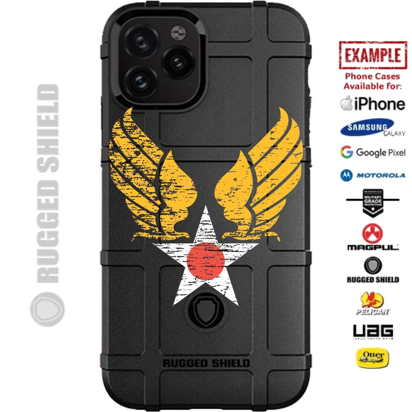 Army Air Force Logo WW II Distressed Custom Printed Case Design for Apple, Samsung, Google & Motorola Phone Models
