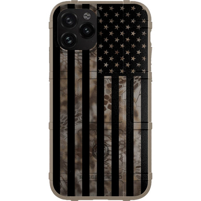 US Flag Subdued over Kryptek Camouflage Custom Printed Case Design for Apple, Samsung, Google & Motorola Phone Models (Choose Your Color Camo)
