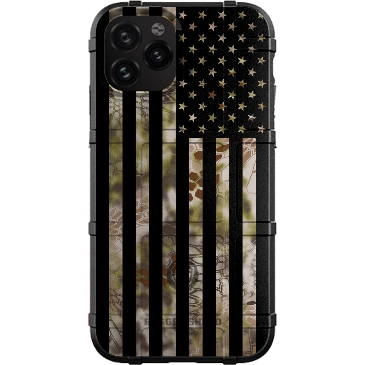 US Flag Subdued over Kryptek Camouflage Custom Printed Case Design for Apple, Samsung, Google & Motorola Phone Models (Choose Your Color Camo)