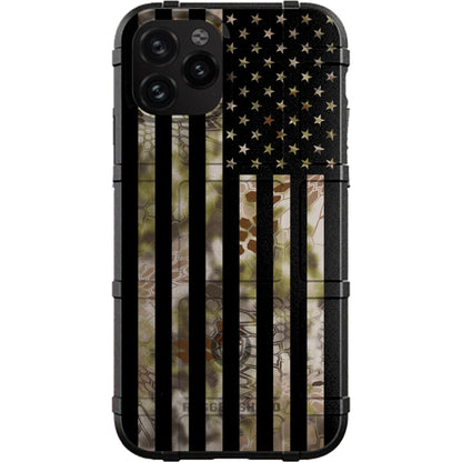 US Flag Subdued over Kryptek Camouflage Custom Printed Case Design for Apple, Samsung, Google & Motorola Phone Models (Choose Your Color Camo)