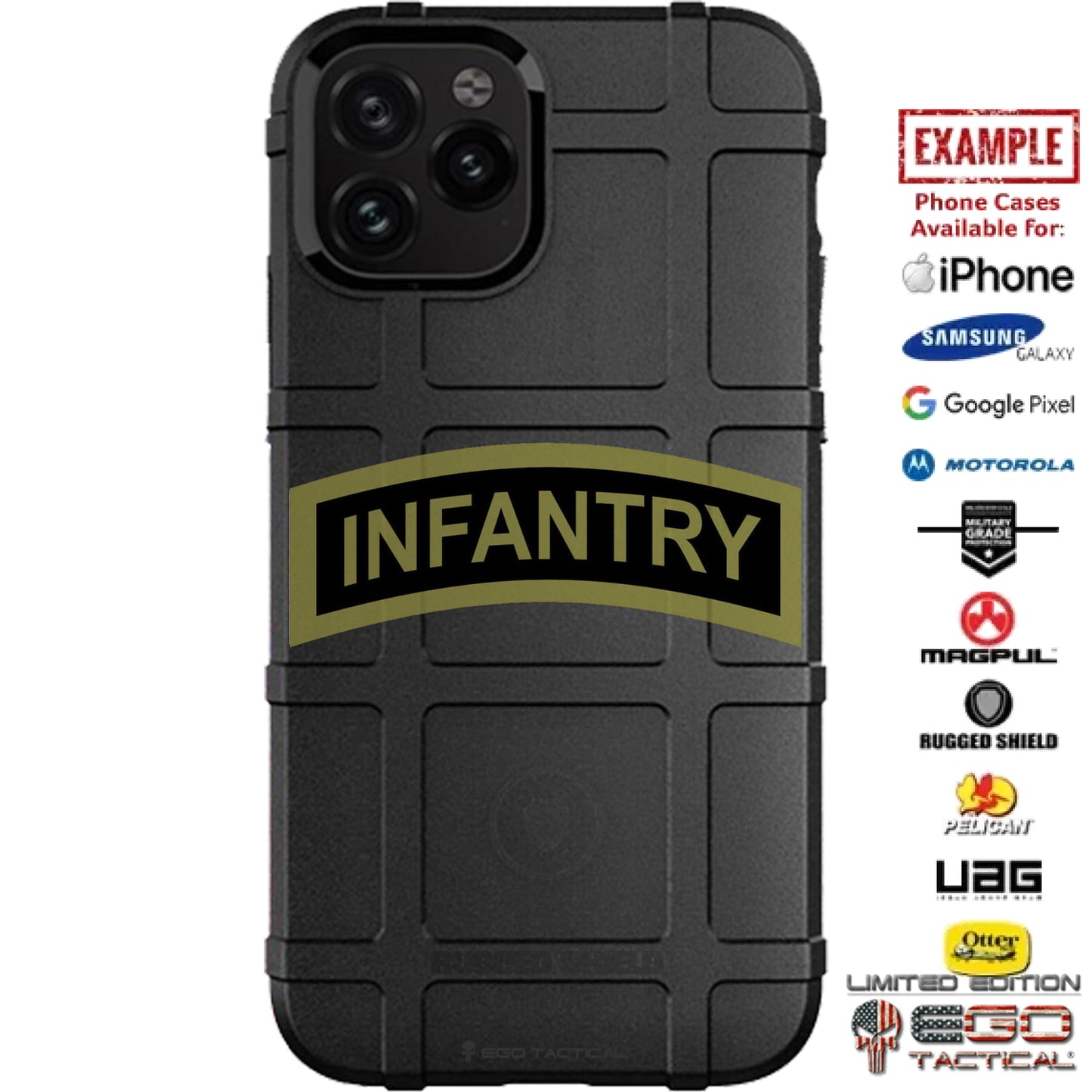 US Army Infantry Tab Custom Printed Case Design for Apple, Samsung, Google & Motorola Phone Models
