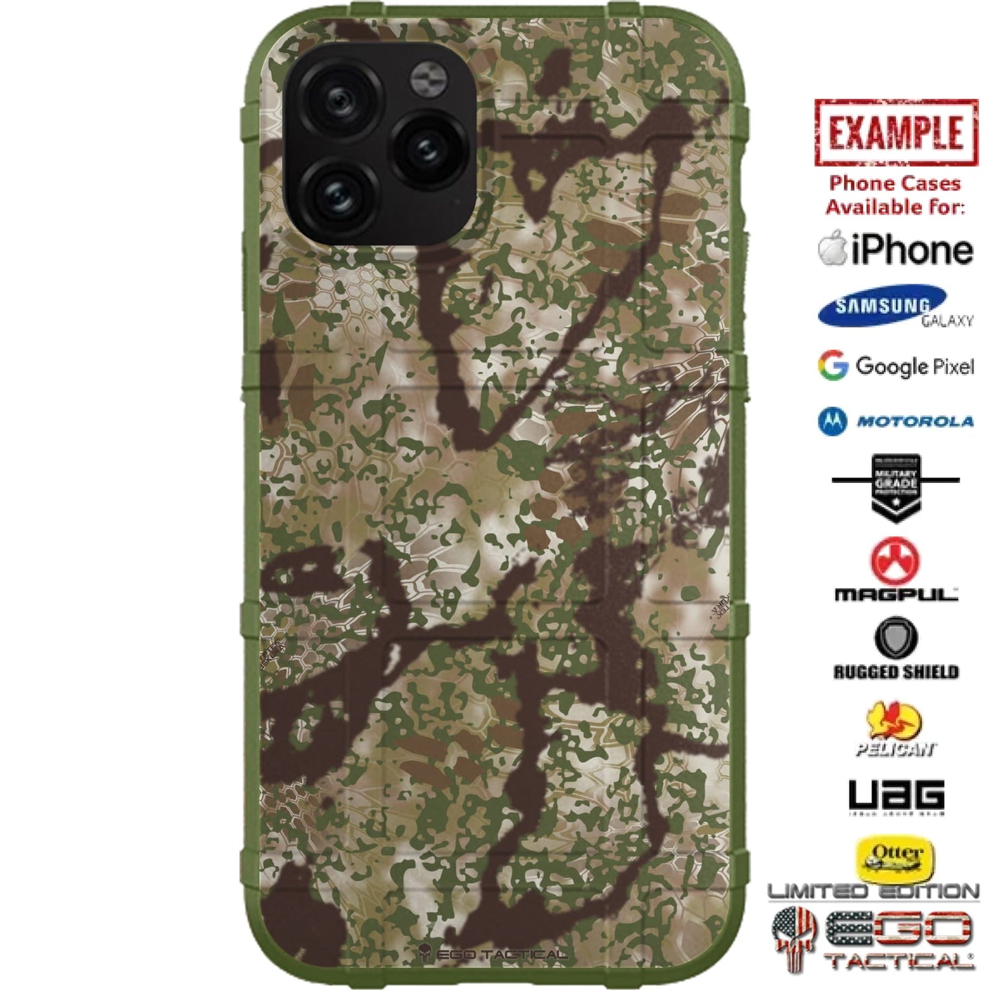 Kryptek Obskura Transitional Official Camouflage Pattern Custom Printed Case Design for Apple, Samsung, Google & Motorola Phone Models