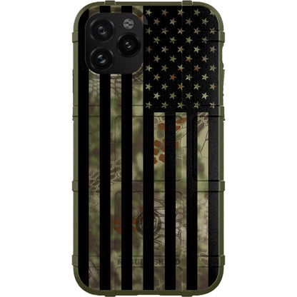 US Flag Subdued over Kryptek Camouflage Custom Printed Case Design for Apple, Samsung, Google & Motorola Phone Models (Choose Your Color Camo)