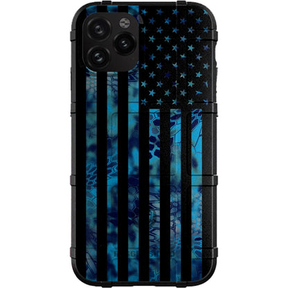US Flag Subdued over Kryptek Camouflage Custom Printed Case Design for Apple, Samsung, Google & Motorola Phone Models (Choose Your Color Camo)