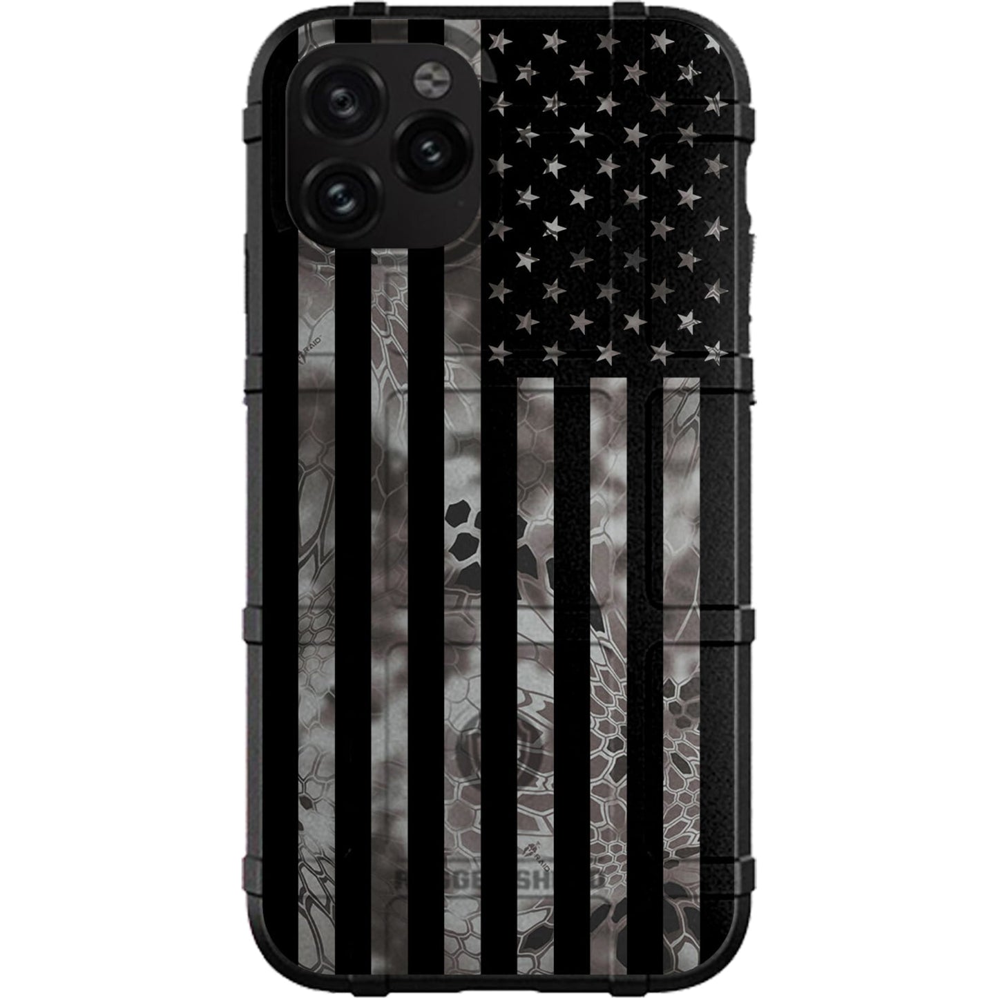 US Flag Subdued over Kryptek Camouflage Custom Printed Case Design for Apple, Samsung, Google & Motorola Phone Models (Choose Your Color Camo)