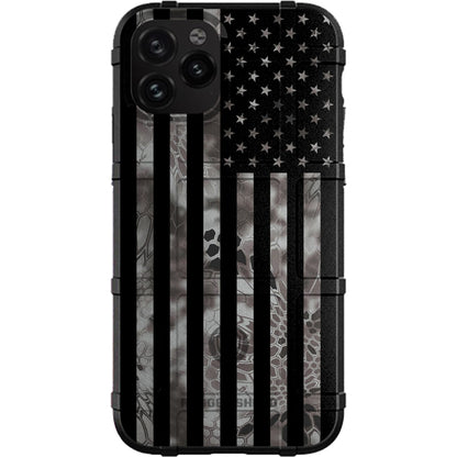 US Flag Subdued over Kryptek Camouflage Custom Printed Case Design for Apple, Samsung, Google & Motorola Phone Models (Choose Your Color Camo)