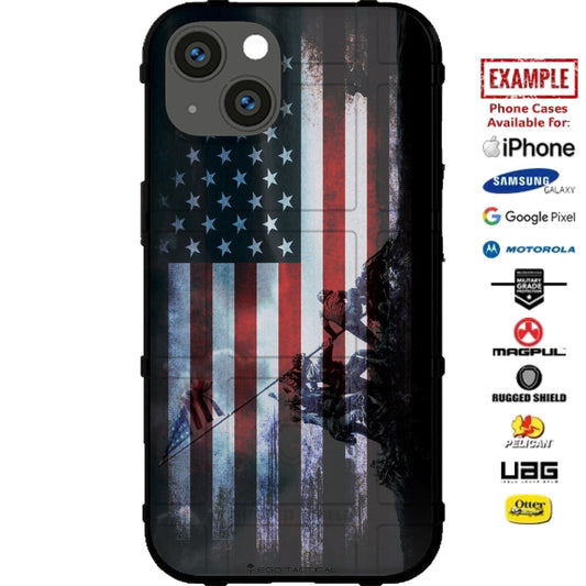 World War 2 Iwo Jima Memorial Reversed US Flag Custom Printed Case Design for Apple, Samsung, Google & Motorola Phone Models