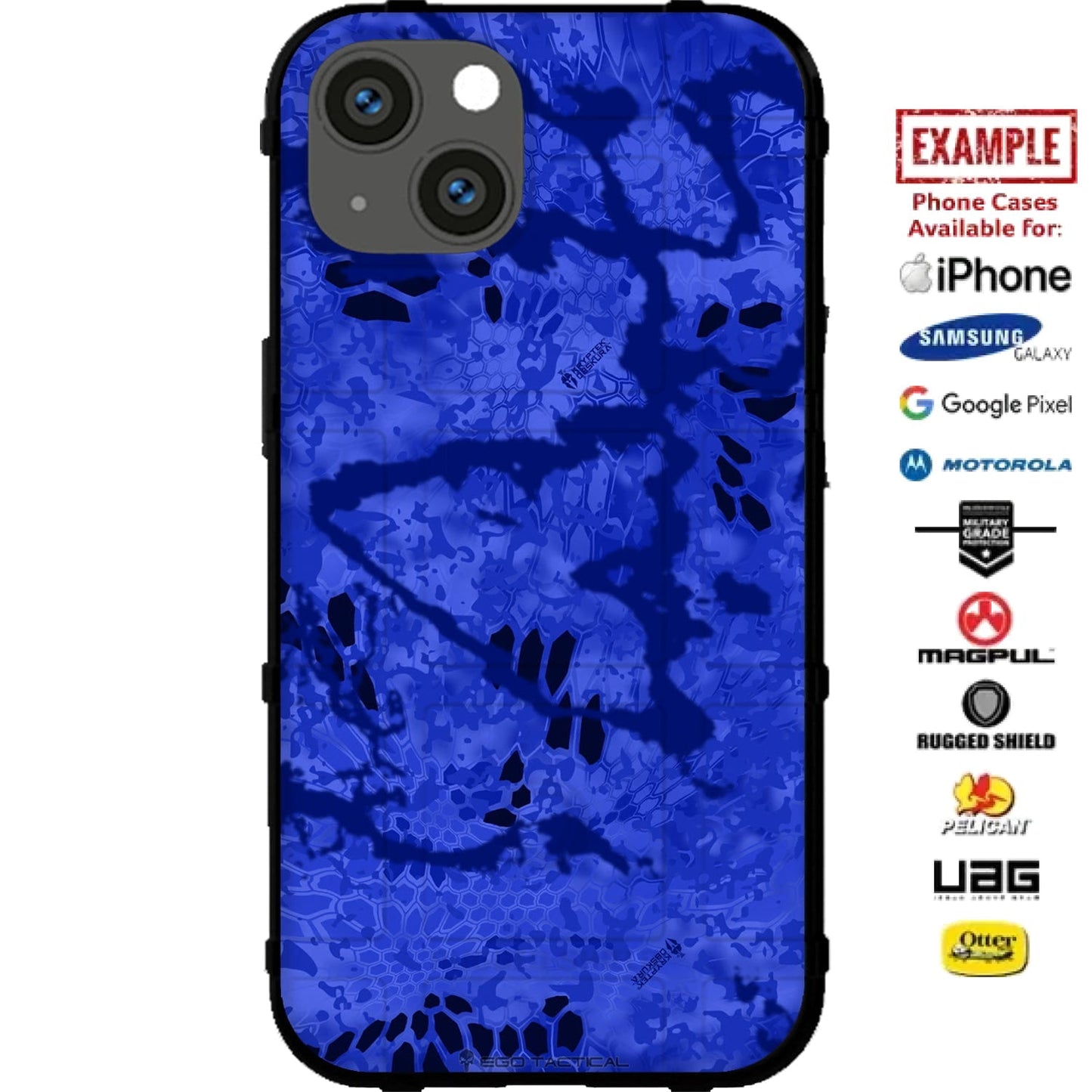 Kryptek Obskura Deep Official Camouflage Pattern Custom Printed Case Design for Apple, Samsung, Google & Motorola Phone Models