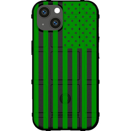 Assorted Color Printed US American Flags on Black Background Custom Printed Case Design for Apple, Samsung, Google & Motorola Phone Models