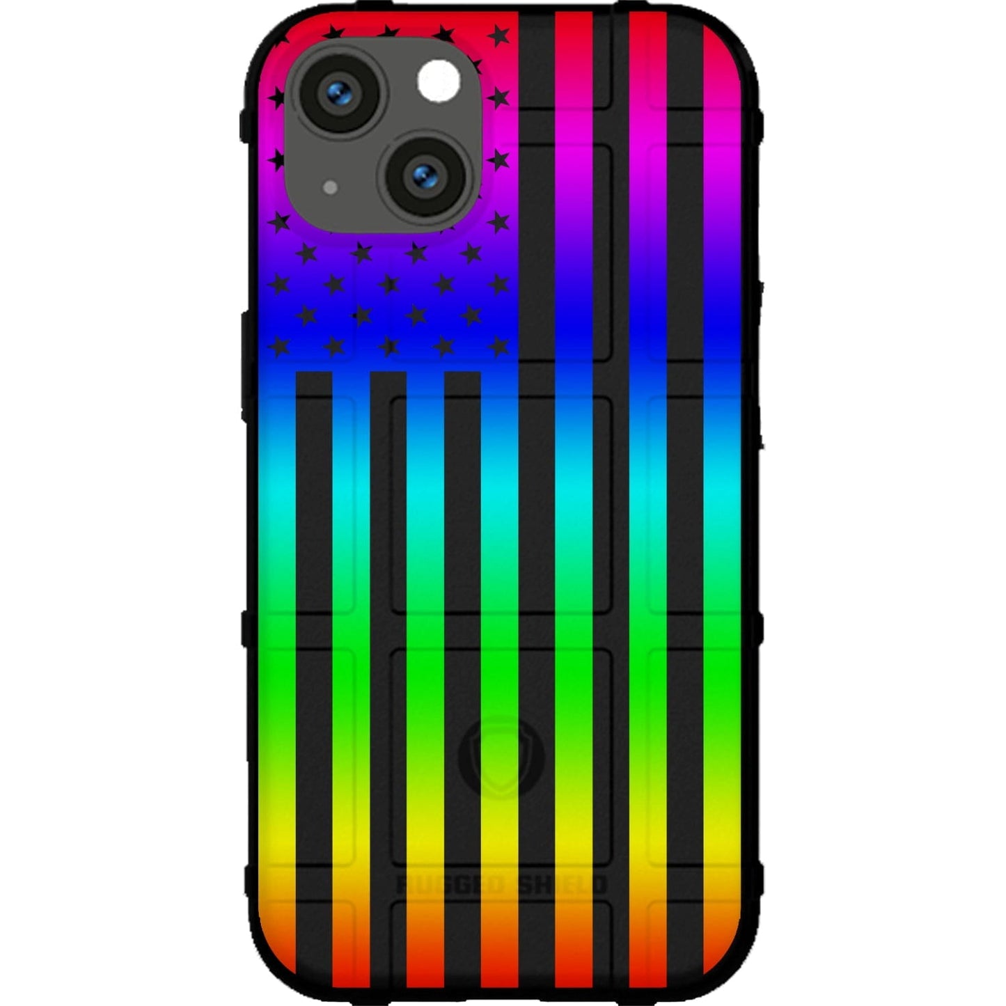 Assorted Color Printed US American Flags on Black Background Custom Printed Case Design for Apple, Samsung, Google & Motorola Phone Models