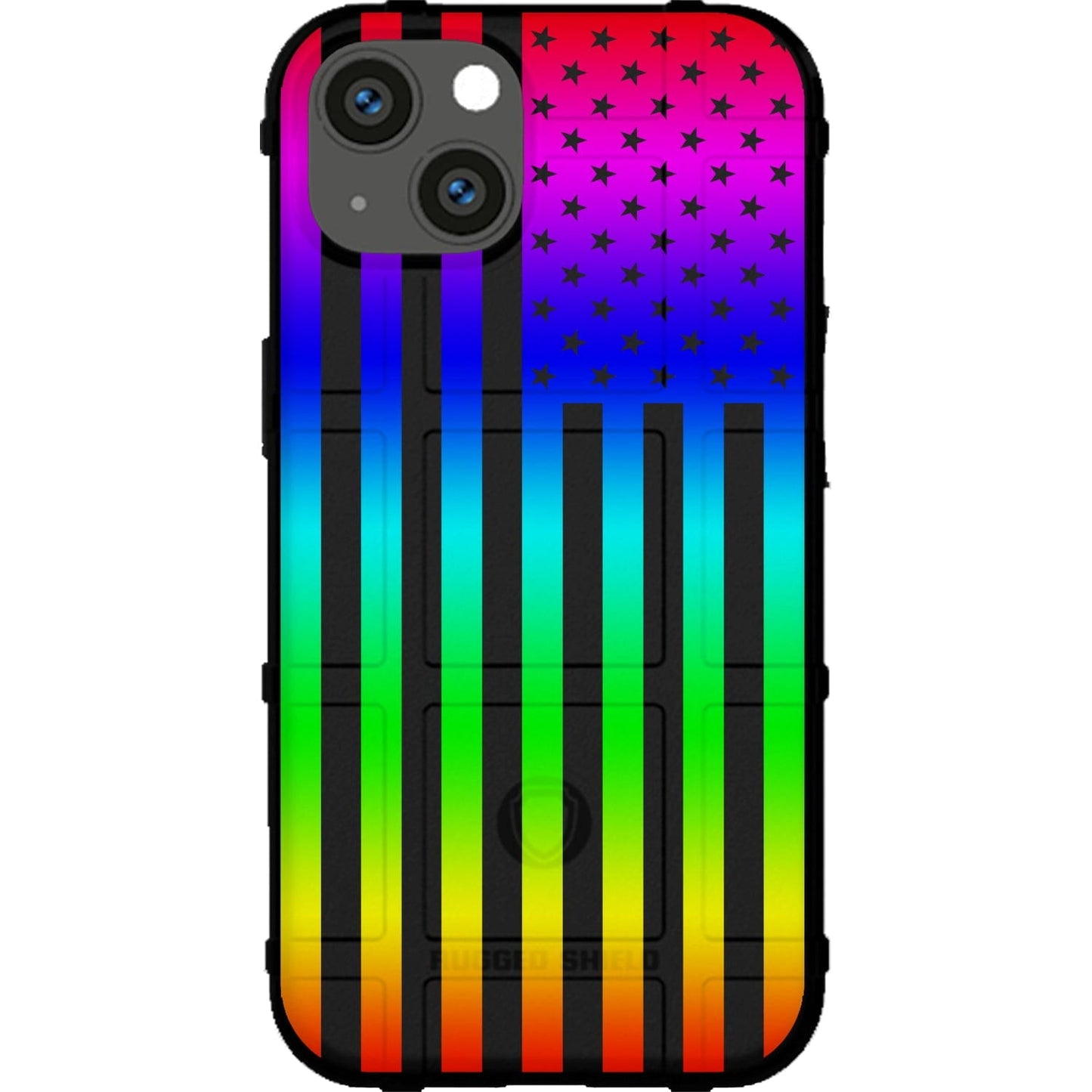 Assorted Color Printed US American Flags on Black Background Custom Printed Case Design for Apple, Samsung, Google & Motorola Phone Models