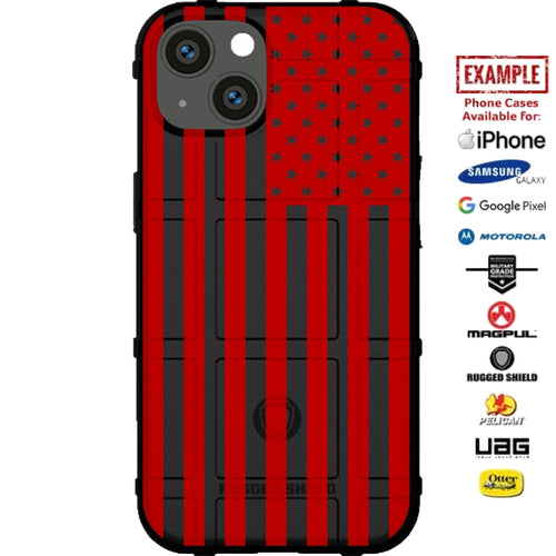 Assorted Color Printed US American Flags on Black Background Custom Printed Case Design for Apple, Samsung, Google & Motorola Phone Models