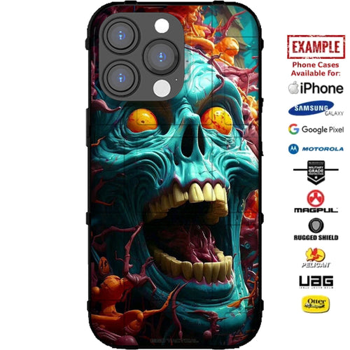 Screaming Madman Skull Custom Printed Case Design for Apple, Samsung, Google & Motorola Phone Models