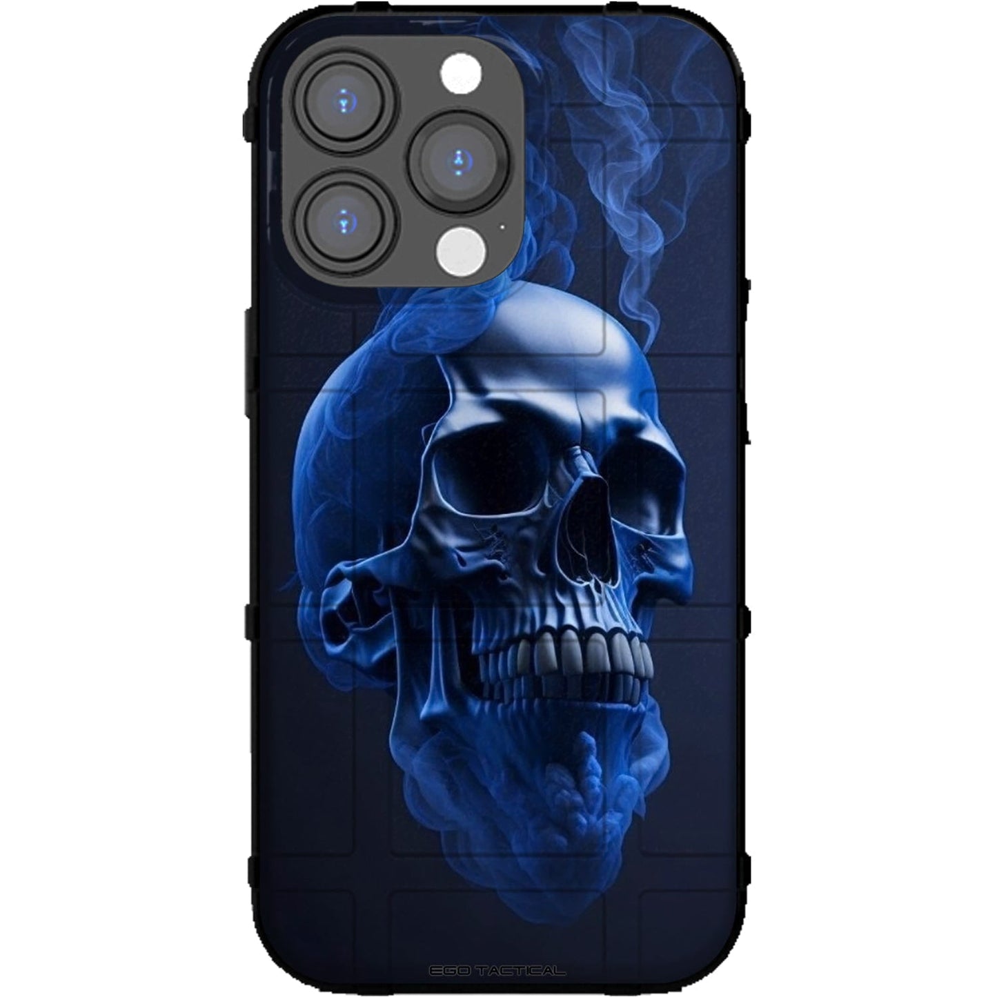 Smoking Skull Red White or Blue Print Custom Printed Case Design for Apple, Samsung, Google & Motorola Phone Models