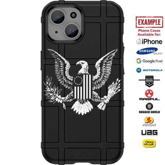 13 Star Eagle Coat of Arms E Pluribus Unum Custom Printed Case Design for Apple, Samsung, Google & Motorola Phone Models