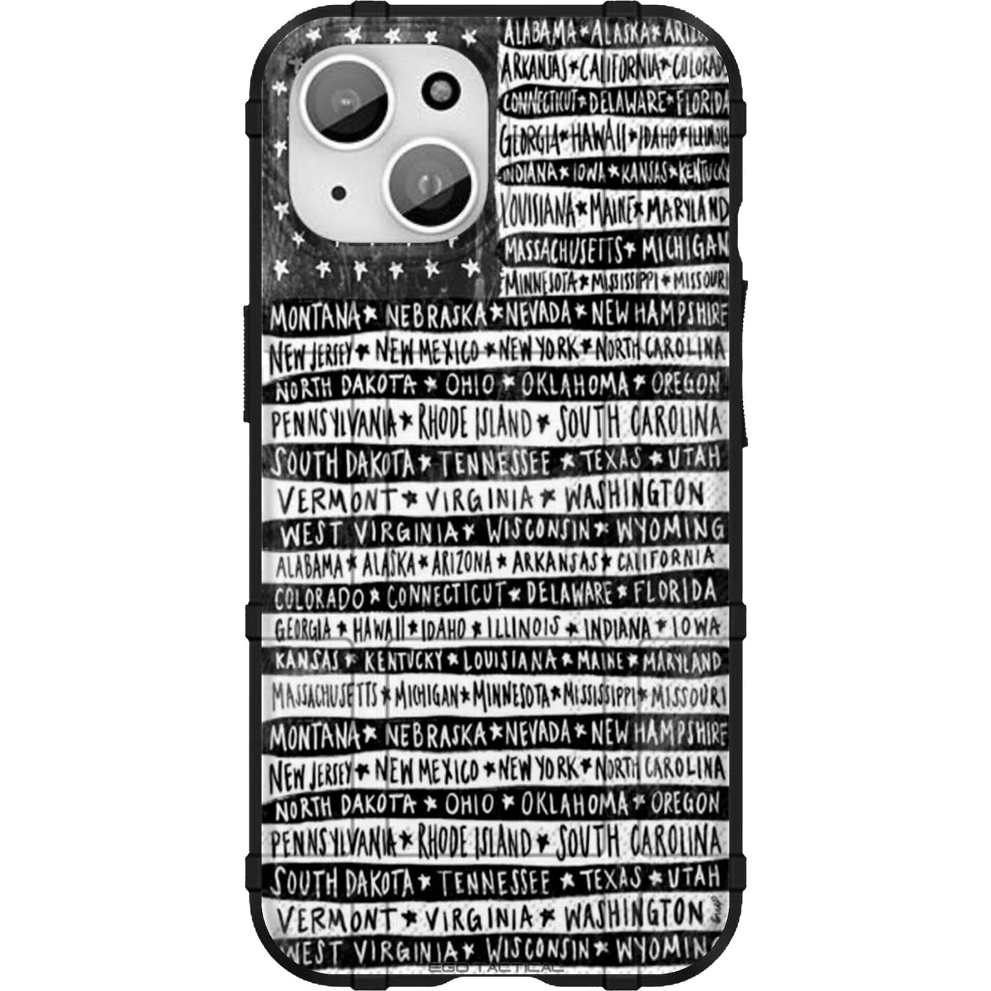 US States on US American Flag Custom Printed Case Design for Apple, Samsung, Google & Motorola Phone Models